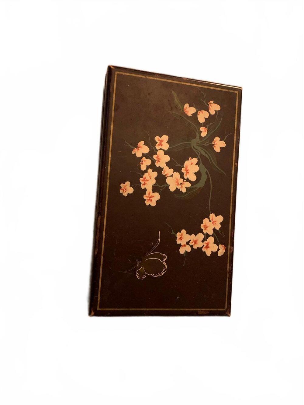 Vintage Cherry Blossom Wooden Jewelry Box Organizer Dark Brown Vintage Boho​